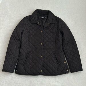 Ralph Lauren Black Quilted Puffer Coat Size Small